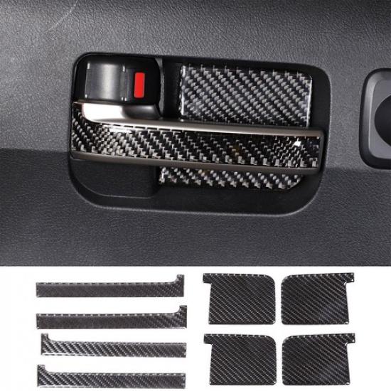 8Pcs/set Carbon Fiber Interior Door handle Bezel Trim kit Fits Tundra 2007-2013