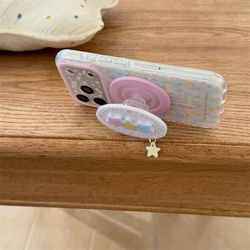 Цветной клетчатый чехол-подставка со звездой в корейском стиле для iPhone 17 Pro Max/16 Pro/15 Pro