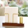 Vertical Napkin Holder with Heavy Duty Wooden Base Tissue Stand Home Restaurant Kitchen Dining Table Paper Towel Organizer Dispenser