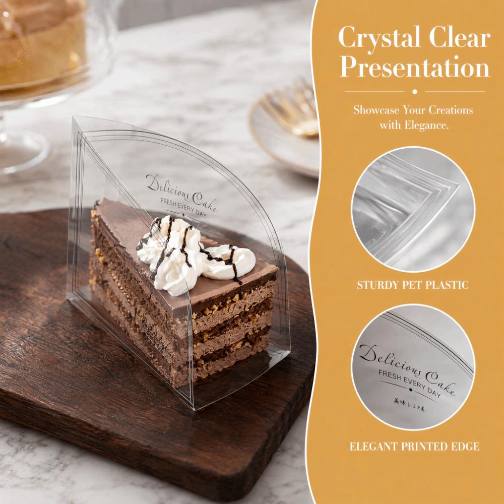 100PCS Transparent Triangle Shape Mousse Surrounding Edge Cake Wrapping Tray Mousse Desserts