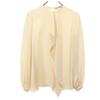 Italian Silk Long Sleeve Pullover Blouse 38 Beige Women Used