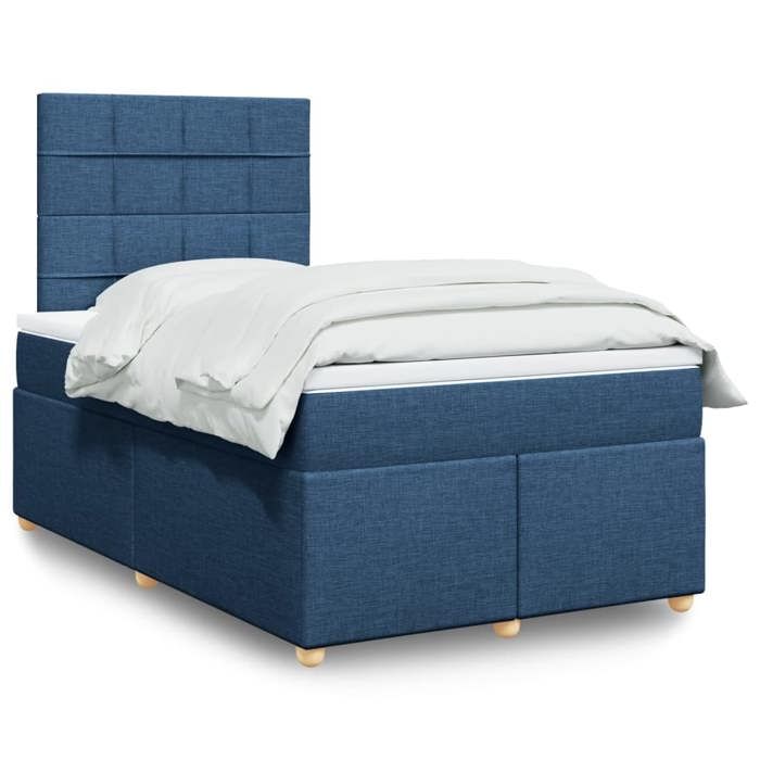 Maison Exclusive - Sommier à lattes de lit avec matelas Bleu 120x200 cm Tissu