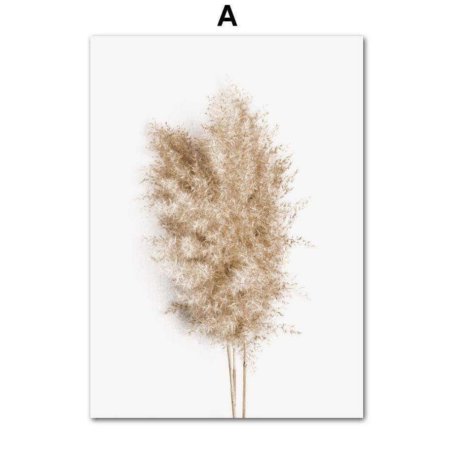 Бежевый кролик хвост трава тростник цветок лист скандинавские постеры и принты холст картины настенные художественные картины гостиная домашний декор