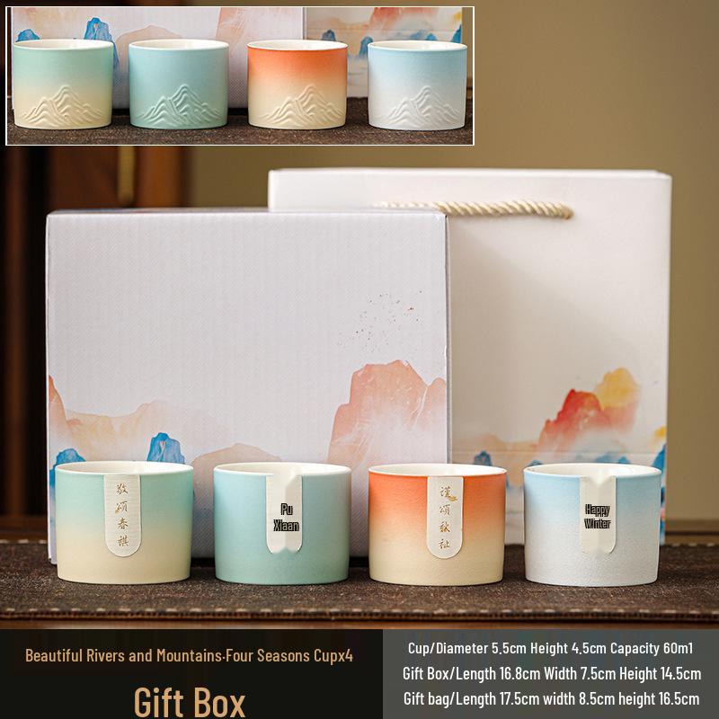 Чайный сервиз кунг-фу: Белые Фарфоровые и Керамические Чашки для Чая, Мастер-Чашка из Нефрита Цвета Бараньего Жира, Набор Пиал для Чая Подарок