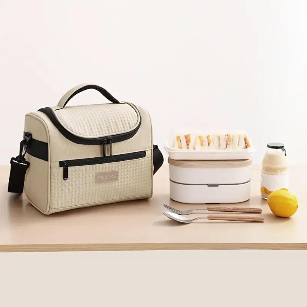 Multifunction Handheld Insulated Bag Large Capacity Cooler Bag Portable Zipper Thermal Lunch Bags for Outdoor Picnic Camping Food Storage