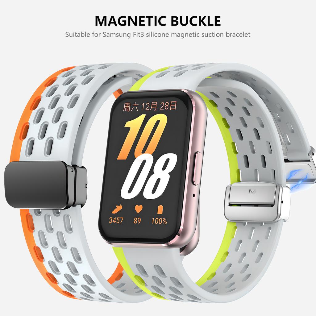 Силиконовый ремешок для Samsung Galaxy fit3, спортивный браслет с магнитной пряжкой, браслет для galaxyfit 3, умные часы, аксессуары для браслета