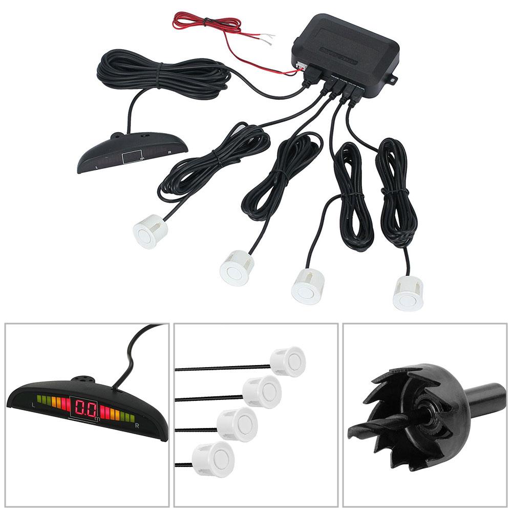 ЖК-дисплей Автомобильный задний реверсивный звуковой сигнал с 4 датчиками парковки