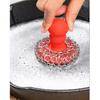 Chainmail Scrubber with Silicone Handle Cast Iron Cleaner for Cast Iron Grill Pan Skillet Wok Bakeware Cast Iron Scrubber