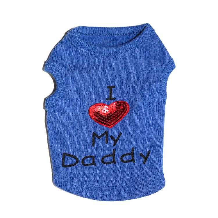 Pet Dog Clothes - Daddy & Mommy Ribbed Vests, 4 Styles for Spring, Summer, Autumn