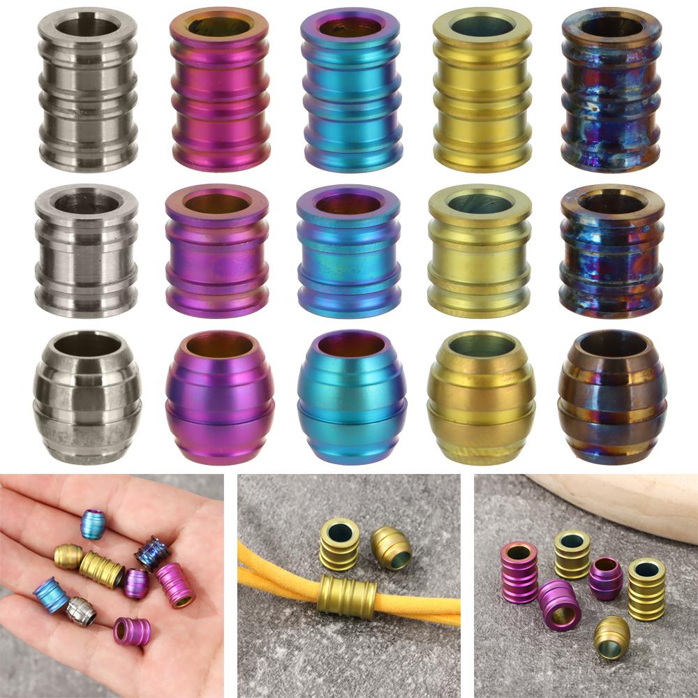 Titanium Alloy Multi Tools Paracord Rope Pendant TC4 Knife Beads Ropes Lanyard Camping EDC Gadgets