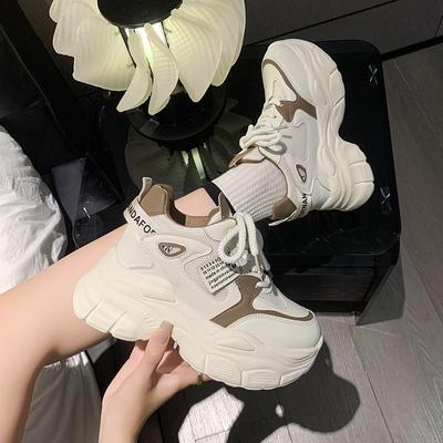 Модные женские кроссовки на толстой платформе, повседневные туфли высотой 7,5 см, с увеличенной толстой подошвой, женские кроссовки, модные дышащие, женские