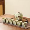 Ru kiln teapot teacup tea set tea brewer household ceramic teapot Meilan bamboo chrysanthemum series complete tea set