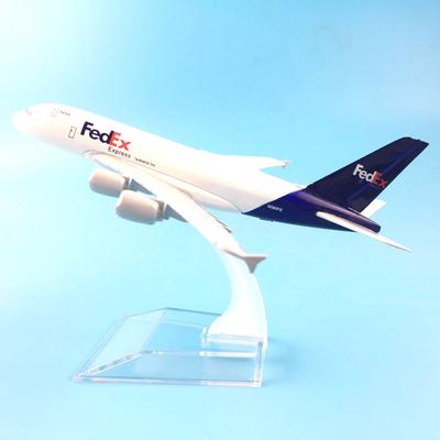 A380 Fedex Express Модель самолета Авиалайнер Детские игрушки 16 см Сплав Металл Модель самолета С подставкой Игрушки-самолеты Подарок на день рождения