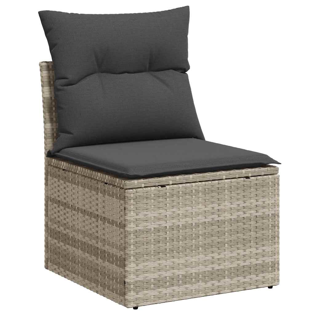 Garden Sofa Set Light Grey 55 x 55 x 37 cm Poly Rattan