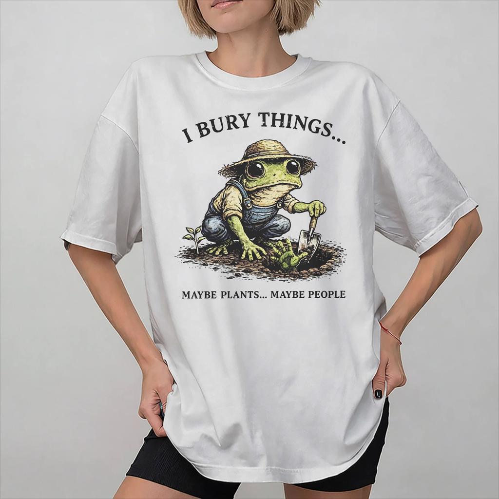 Unisex Unisex New Arrival I Bury Things Maybe Plants Maybe People Frog Tee T Shirt 100 Cotton Tshirts Clothing