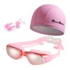Adjustable Silicone Swim Cap Anti-fog Electroplated Flat Glasses Diving Eyewear  Water Sports