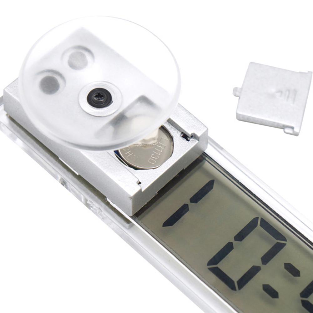 Мини-цифровые автомобильные электронные часы, высококачественные прочные прозрачные часы с ЖК-дисплеем и присоской