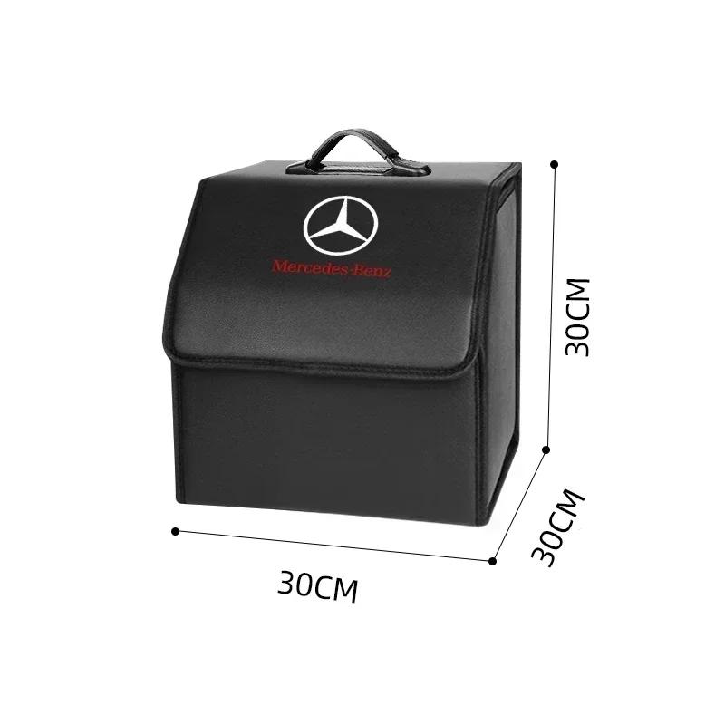 PU Leather Car Trunk Storage Box Automobile Stowing Tidying Box For Mercedes Benz C180 C200 C260 C300 W108 W124 W168 CLA GLA