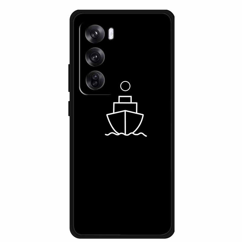Персонализированный черный мягкий чехол из ТПУ с узором для телефона Reno 12 Pro 5G