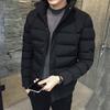 Мужские зимние куртки, корейская версия облегающего толстого теплого камуфляжного короткого пухового пальто с капюшоном и воротником-стойкой