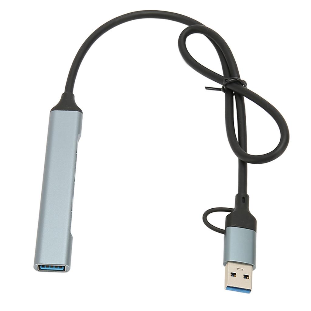 Type C Hub 4 Ports 5Gbps Aluminium Alloy Plug and Play Space Gray USB 3.0 Docking Station for Desktop Laptop PC