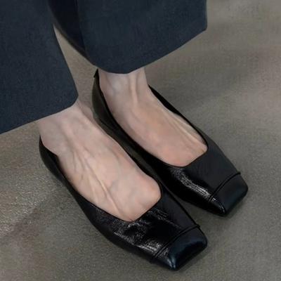Модные туфли Мэри Джейн с квадратным носком, повседневные туфли на низком каблуке, новая осенняя коллекция 2025, модная повседневная обувь для нарядного образа, темпераментные женские балетки, обувь на мягкой подошве