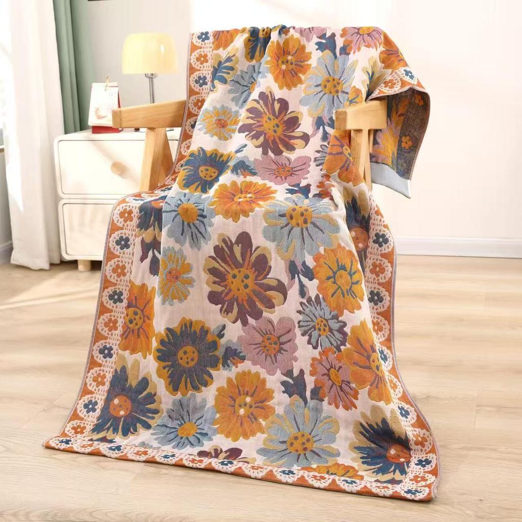 Multi-Layer Gauze Bath Towel Blanket, 160x80cm, All-Season, Versatile Adult/Couple Use