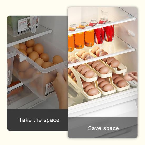 Холодильник Боковая Дверь Слайд Контейнер для Яиц Два Яруса Автоматическая Прокрутка Большая Вместимость