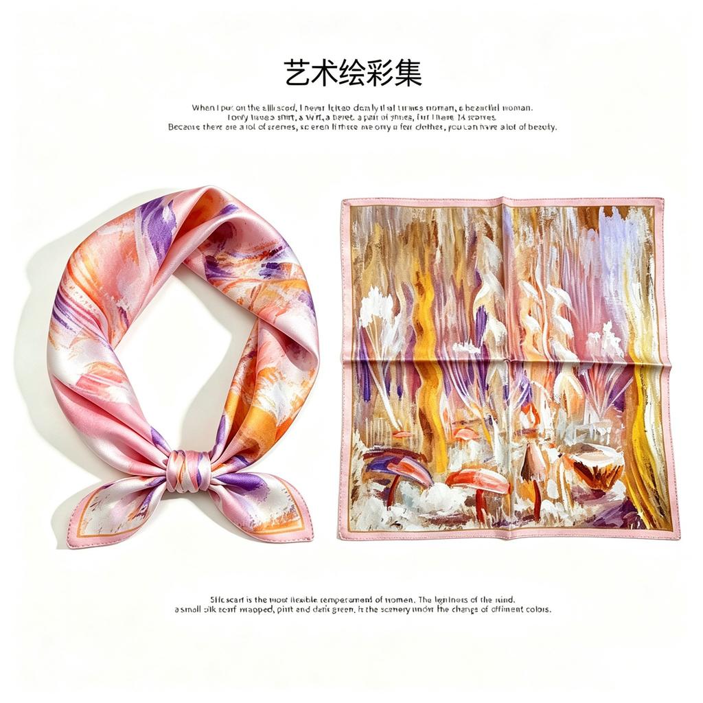 [111 Mulberry Silk] Silk Silk Scarf Women's Neck Scarf New Birthday Gift Square Scarf for Mom