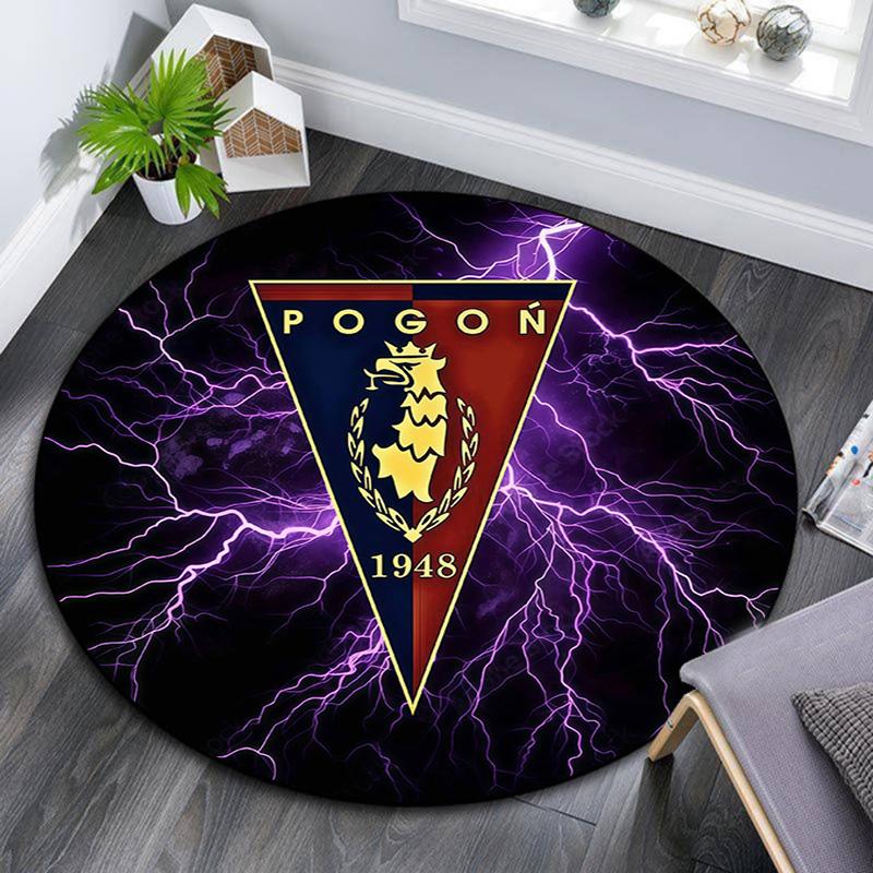 Круглый ковер Pogoń Szczecin, Ковер для гостиной, спальни, дивана, игровой комнаты, Декор, Нескользящий коврик