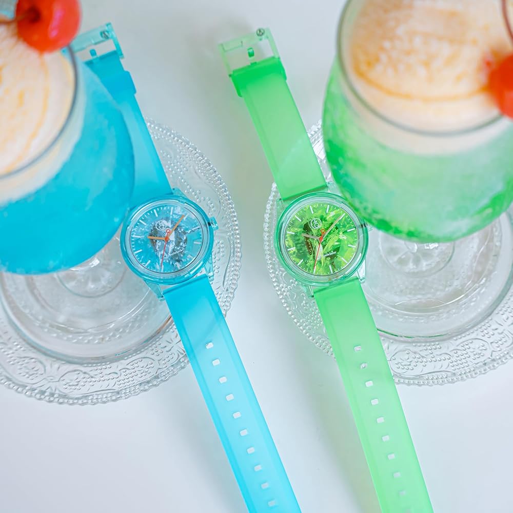 Q&Q SmileSolar Солнечные часы, Аналоговые, Солнечные, Модель-коллаборация Travel Cafe "Gensui" R02A-508VK, Зеленый