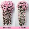 1pc Fake Hanging Flowers  Artificial Violet Ivy Flowers Plant for Outside Outdoor Patio Garden Porch Wedding Home Decorations