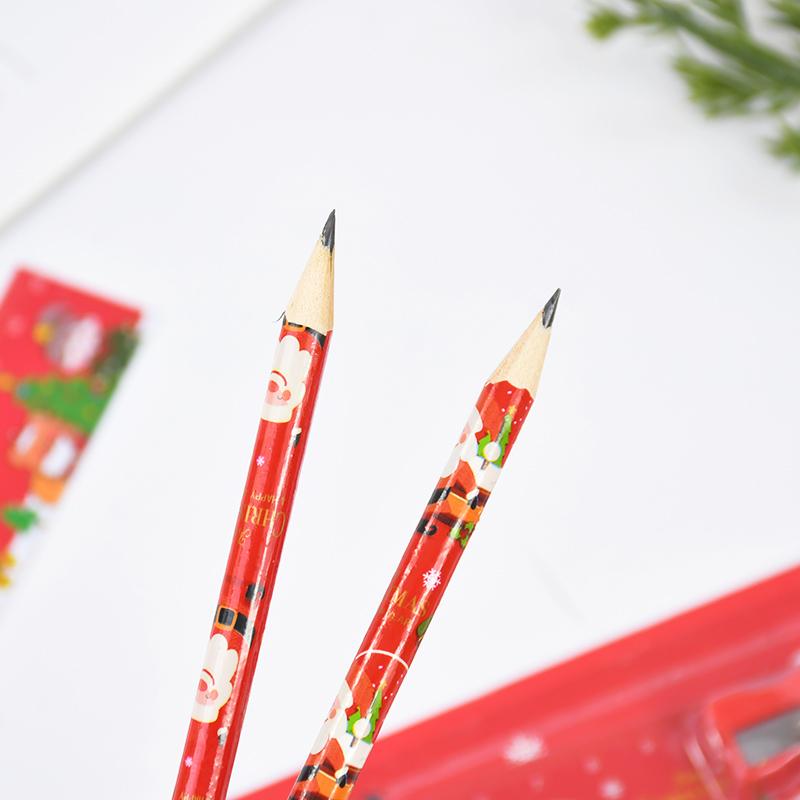 Christmas Gifts Cartoon Stationery Kids Writing Pencil Ruler Eraser Set Boy Girl Birthday Party Favors Stocking Stuffers