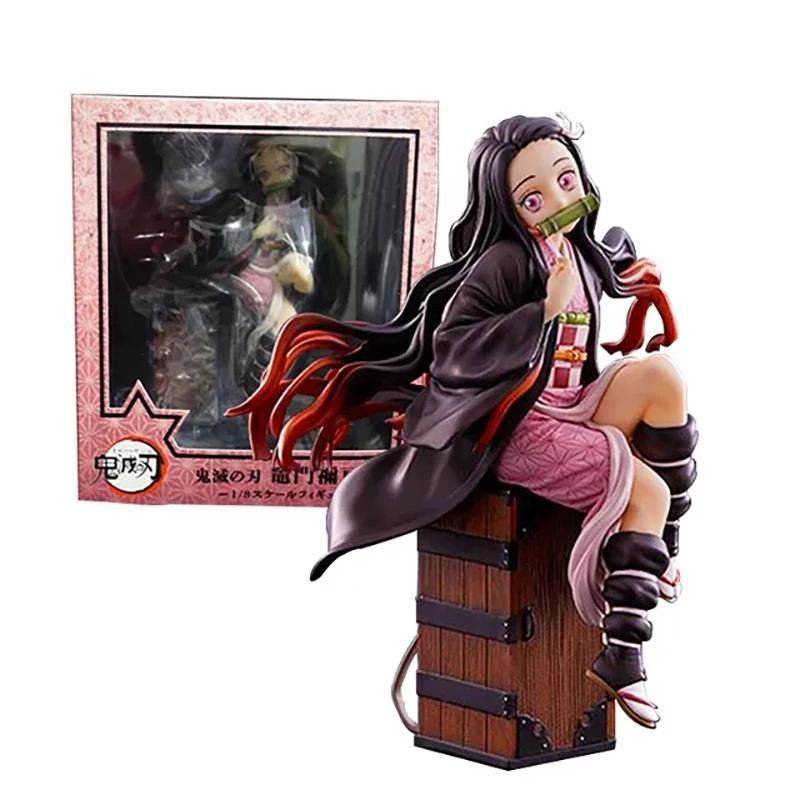 15CM Demon Slayer Kamado Nezuko Sitting Model Toy PVC Figure Toy Gift Collection Box Decoration Desktop Collection Decoration