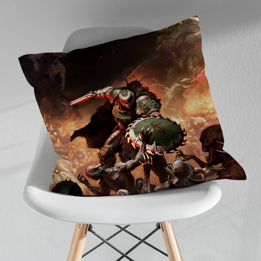 Cool Game DDoom SSlayer Pillow Case For 30x30cm45x45cm55x55cm For Home Bedroom Decoration And Protector