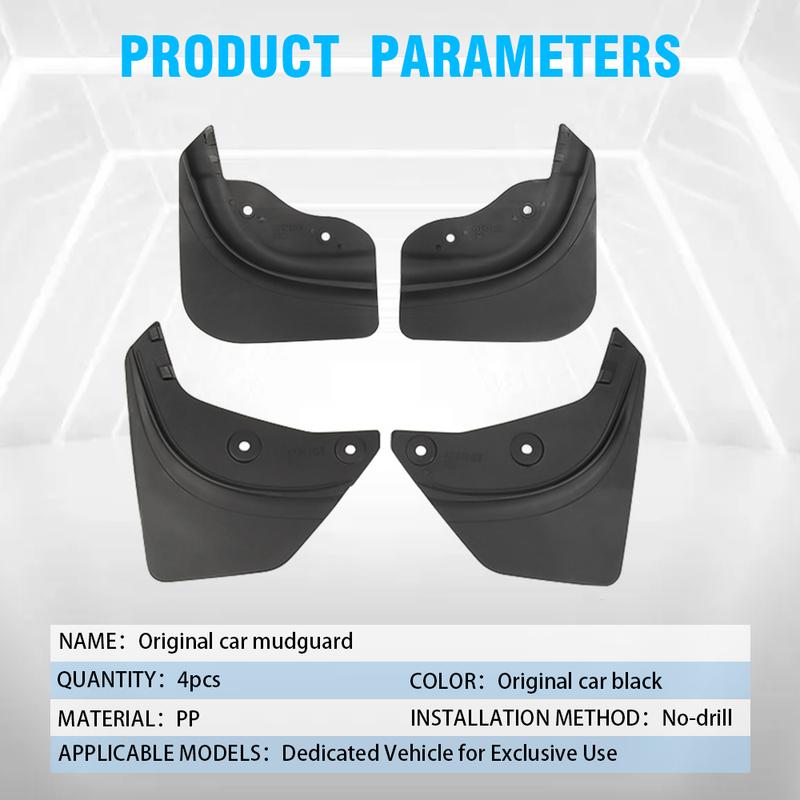 4PCS Mud Flaps for Tesla Model Y -2024 Soft Mud Flap Splash Guards Fender No Drilling Mudflap Travel Accessories