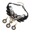 Готический Набор Украшений Вампира Кружевной Чокер Серьги с Шестеренками и Часами Набор Аксессуаров для Костюма Пирата на Хэллоуин для Женщин
