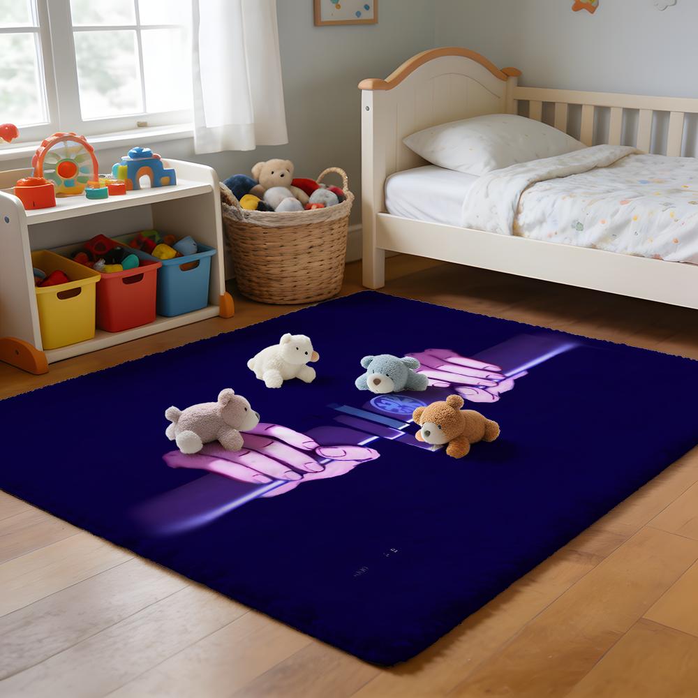 Floor Mat Soft Flannel Rug Non-Slip Absorbent Mat for Bathroom Bedroom Home Decor Anime S-Scissor S-Seven