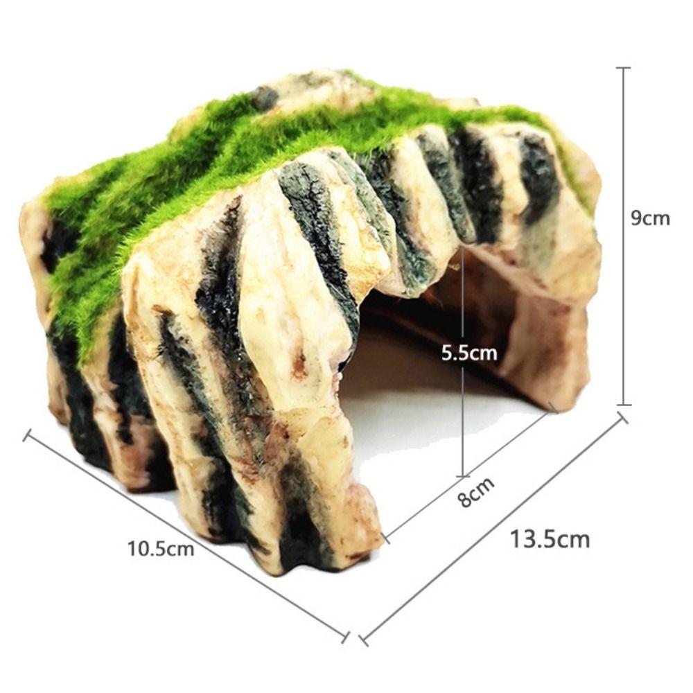 1pc Decorative Moss Artificial Resin Snake Rest Cave Reptile Cave Lizard Cave Tortoise Shelter