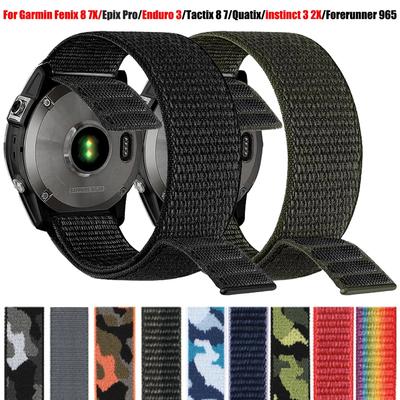 26 мм 22 мм Нейлоновый ремешок для часов с липучкой Velcro для Garmin Fenix 8 E 7 7X 6X Pro/Enduro 3 2/Epix Pro/instinct 3 2X Браслет с быстрой заменой