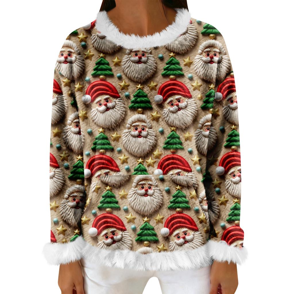 Женский повседневный флисовый свитшот с длинными рукавами и круглым вырезом, удобный, свободного кроя, легкий, фланелевый свитшот для женщин