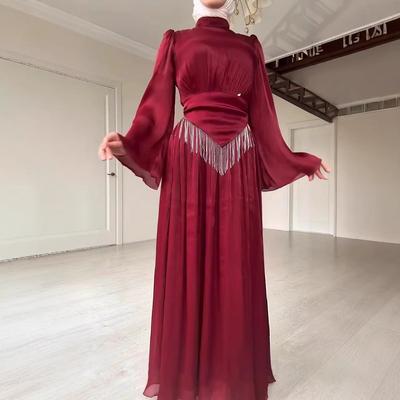 Весеннее новое модное платье для арабских женщин Ближнего Востока, элегантное, из мерсеризованного хлопка, облегающее, с кисточками, маятником