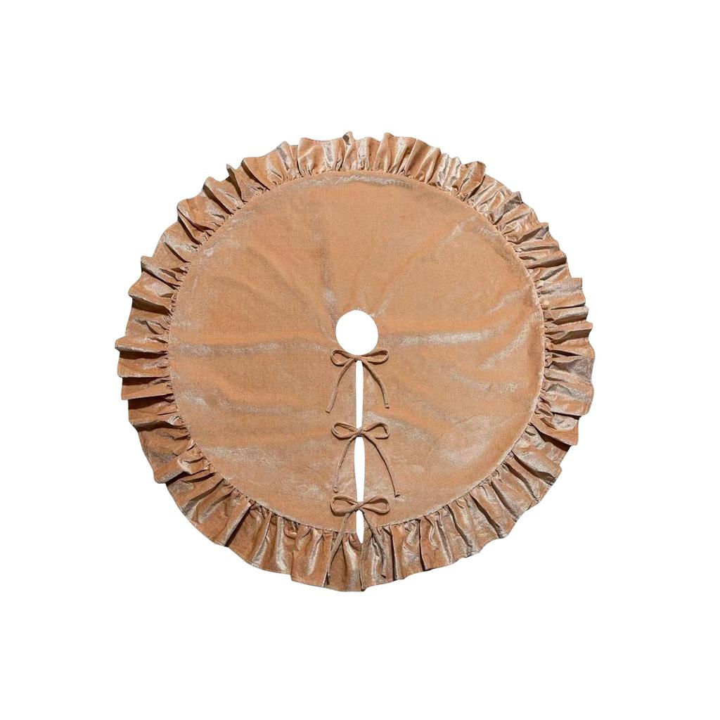 Solid Color Velvet Christmas Lace Tree Dress  122CM