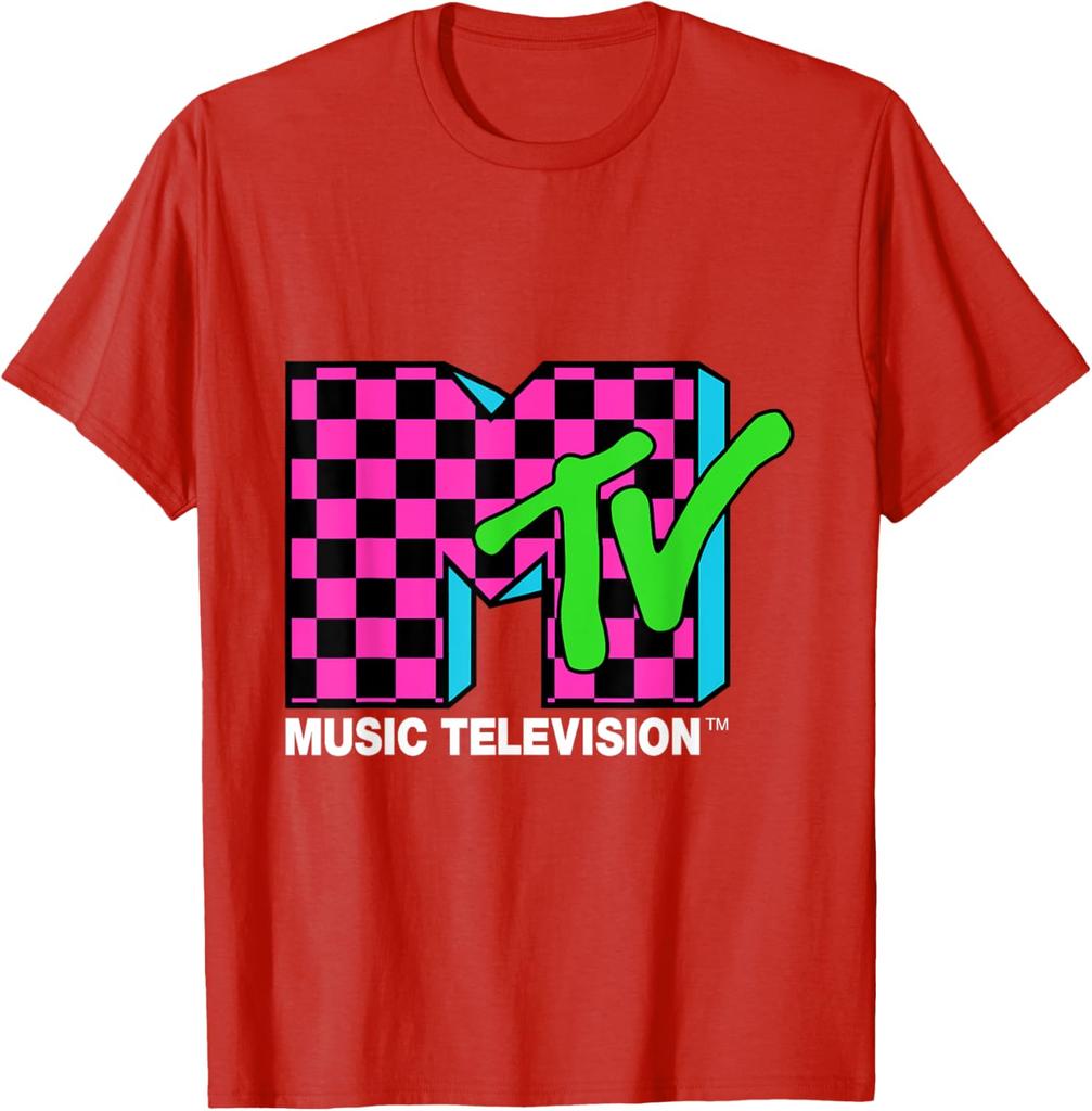 Летняя Классическая Хлопковая Футболка с Коротким Рукавом с Узором MTV