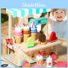 Ice Simulation Wooden Cream Cart Children Role Playing Toy Set For Imagine Play