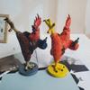Полимерная фигурка Пьяный Кунг-фу Курица Статуэтка Деревенская Статуэтка Кунг-фу Петуха для Домашнего Офисного Декора Смешная Курица