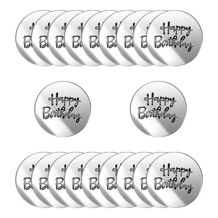 20 Pcs Mirror Cupcake Toppers Reliable Reusable Exquisite Diy Acrylic Cake Disc For Birthday Party Anniversaries Decorations