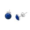 Lapis Lazuli Round Stud Earring, Gift For Her, 925 Silver Stud, Silver Jewelry, Birthday Gift, Handmade Jewelry