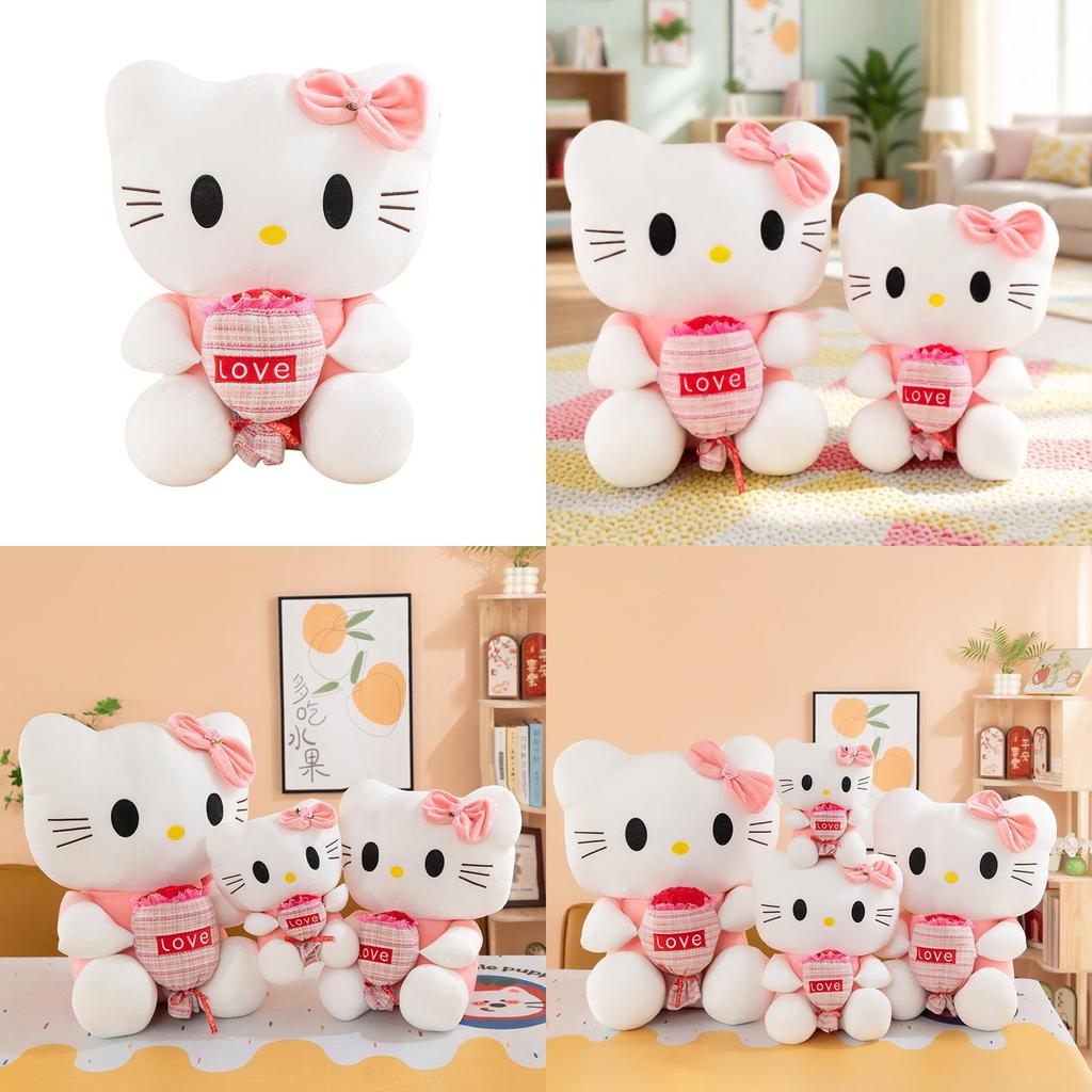 Rose Cat Plush Toy With Short Plush For Couples Gift And Collectors