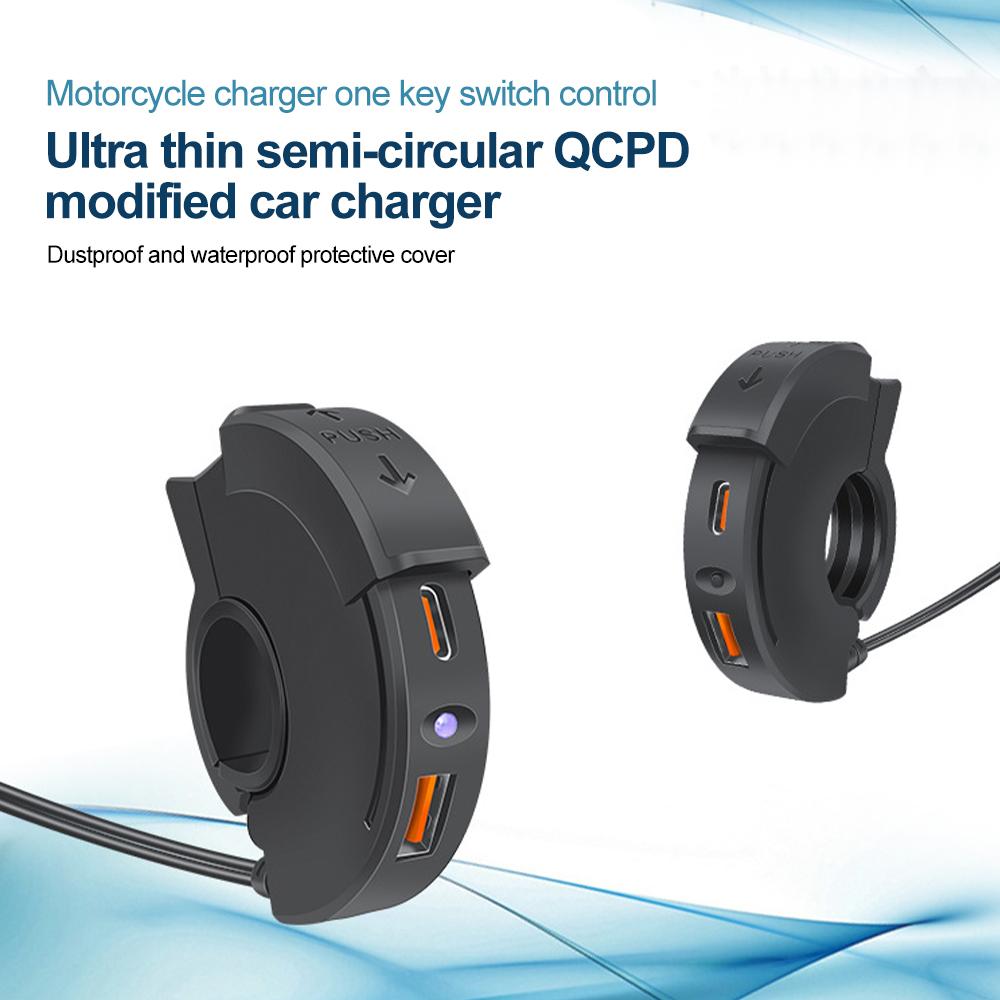 Горячее зарядное устройство USB TYPE-C для мотоцикла PD QC3.0, быстрая зарядка, водонепроницаемый кронштейн для крепления на руль, гнездо для зарядки 12/24 В, зарядное устройство для телефона для мотоцикла